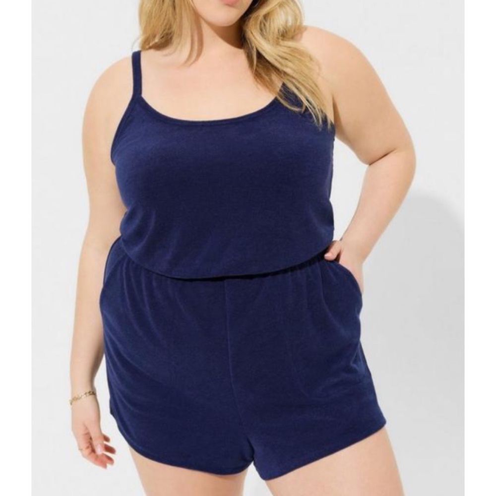 🆕 Blue Lightweight Terry Cami CoverUp Romper
2 2X 18 20 NWT Torrid New!